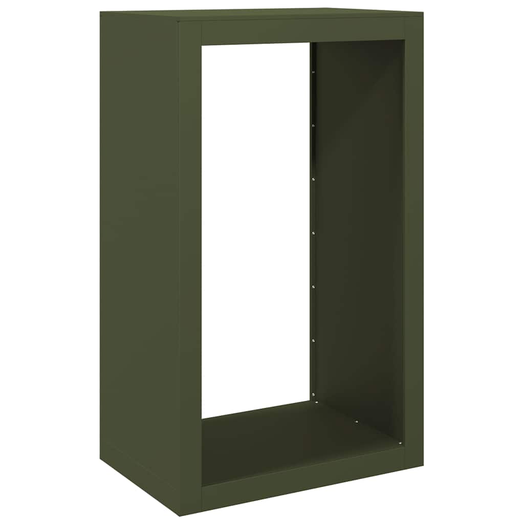 Log rack, green, 60x40x100cm, steel