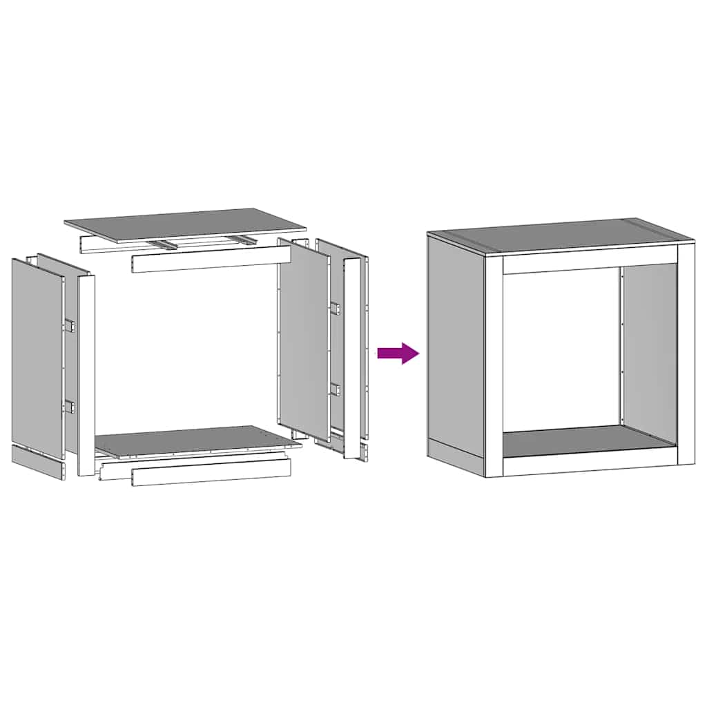 Firewood rack, 60x40x60cm, galvanized steel