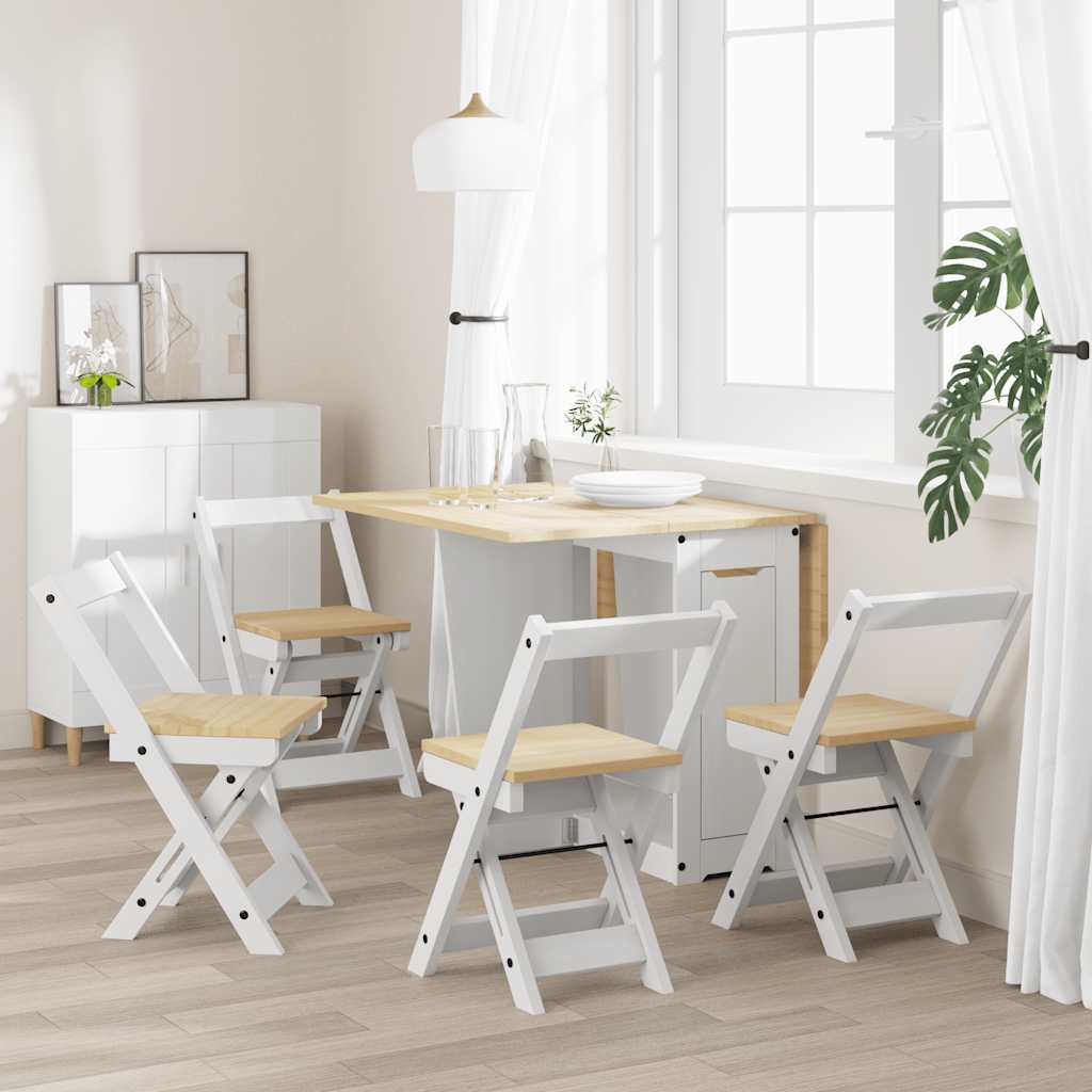 Dining chairs Corona, 4 pcs, white, solid pine
