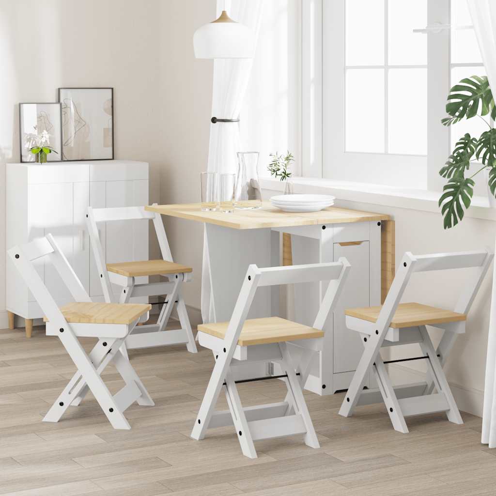 Dining chairs Corona, 4 pcs, white, solid pine