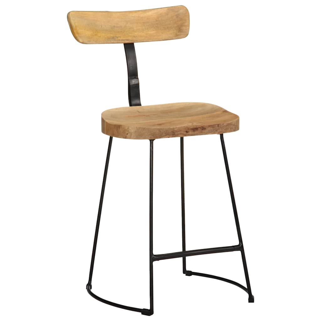 Bar stools, 2 pcs., 49x43x79 cm, solid mango wood