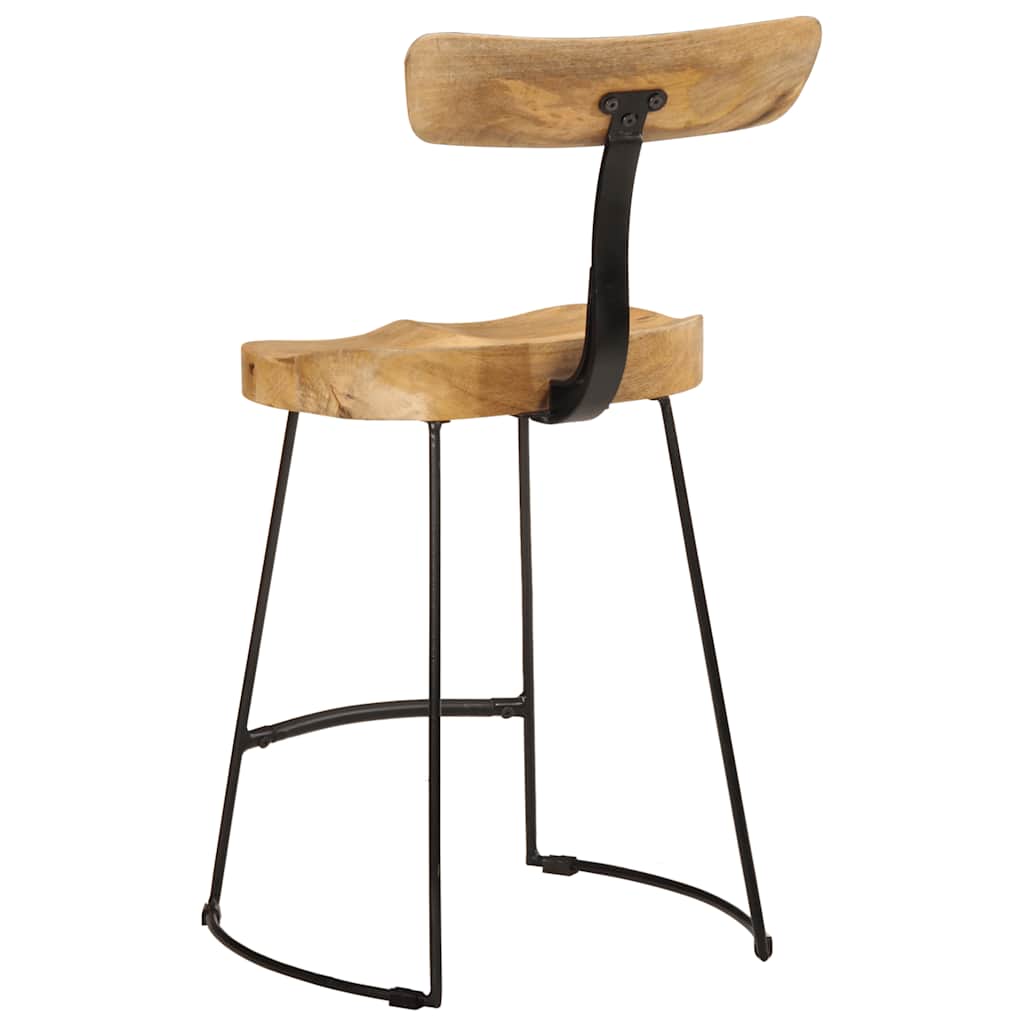 Bar stools, 2 pcs., 49x43x79 cm, solid mango wood