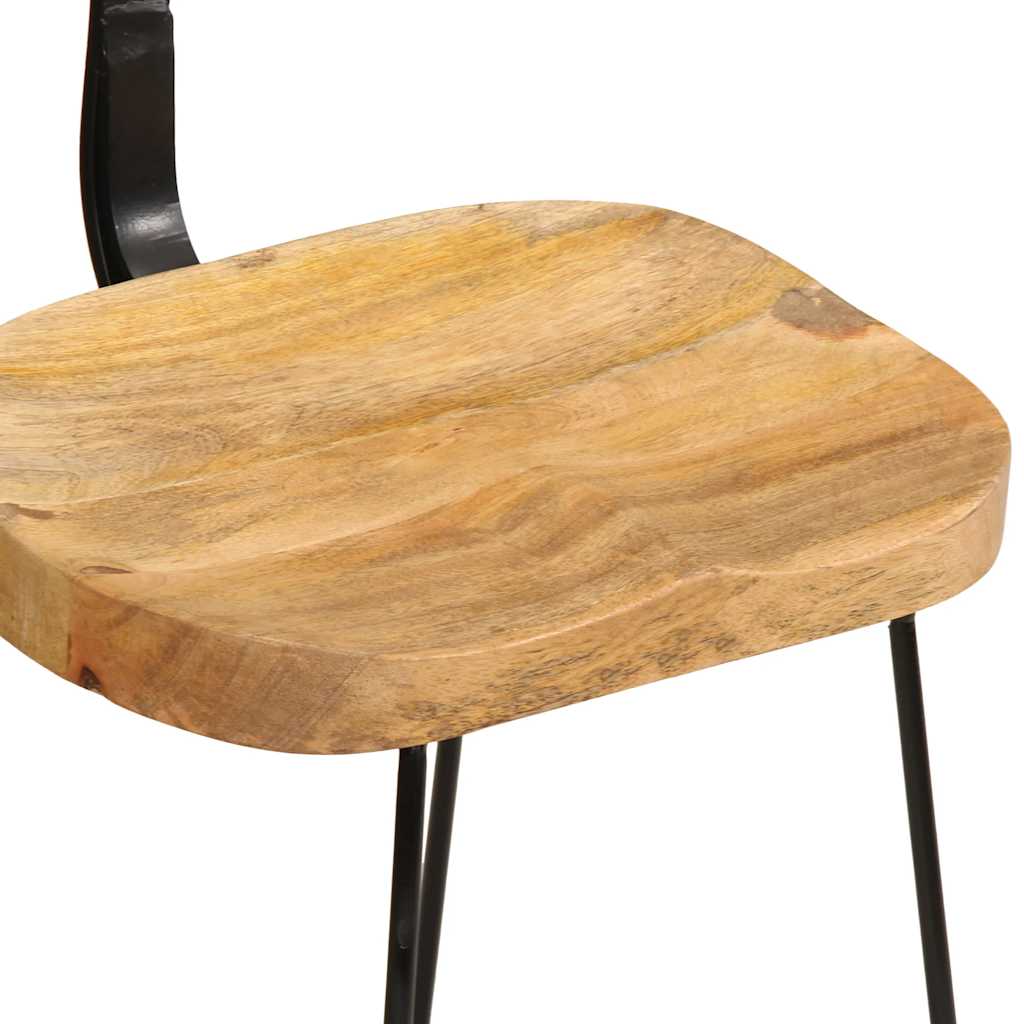Bar stools, 2 pcs., 49x43x79 cm, solid mango wood