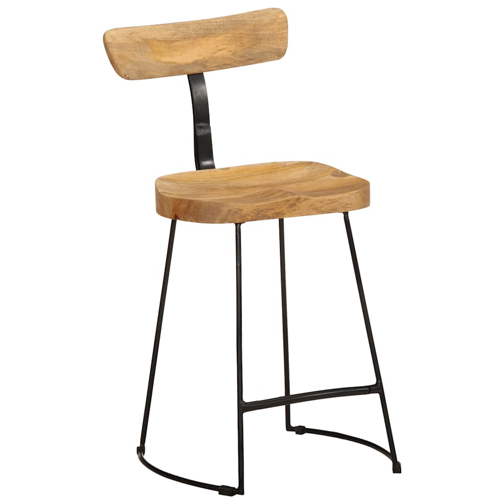 Bar stools, 2 pcs., 49x43x79 cm, solid mango wood