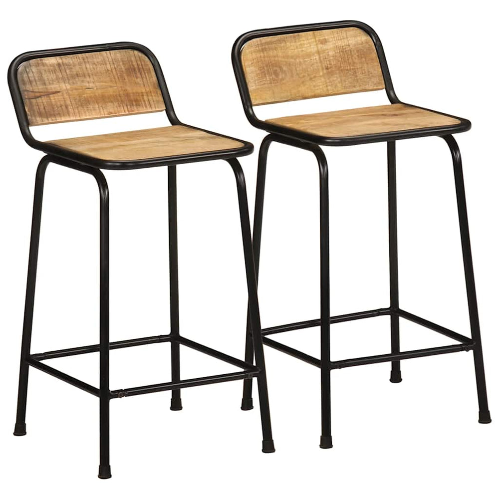 bar stools 2 pcs 46x35.5x80 cm solid rough mango wood
