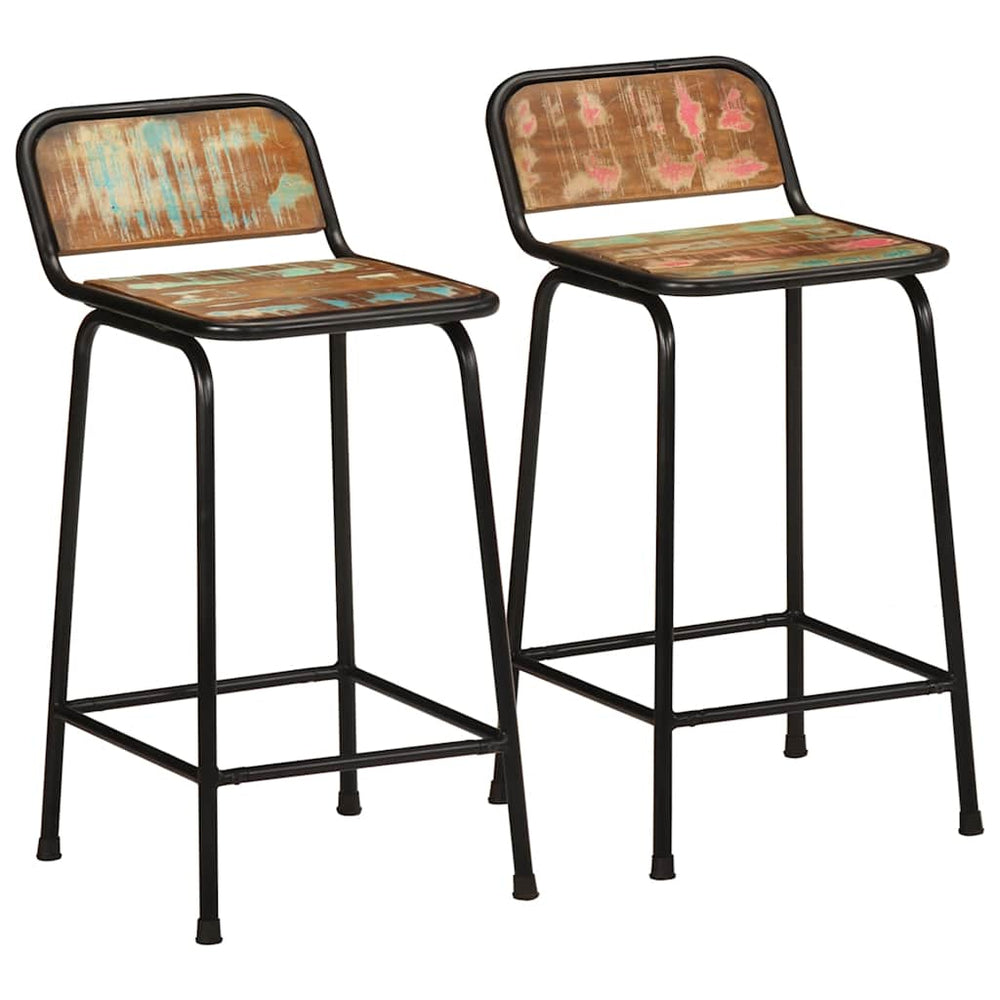Baro taburetės, 2vnt., 46x35,5x80 cm, perdirbtos medienos