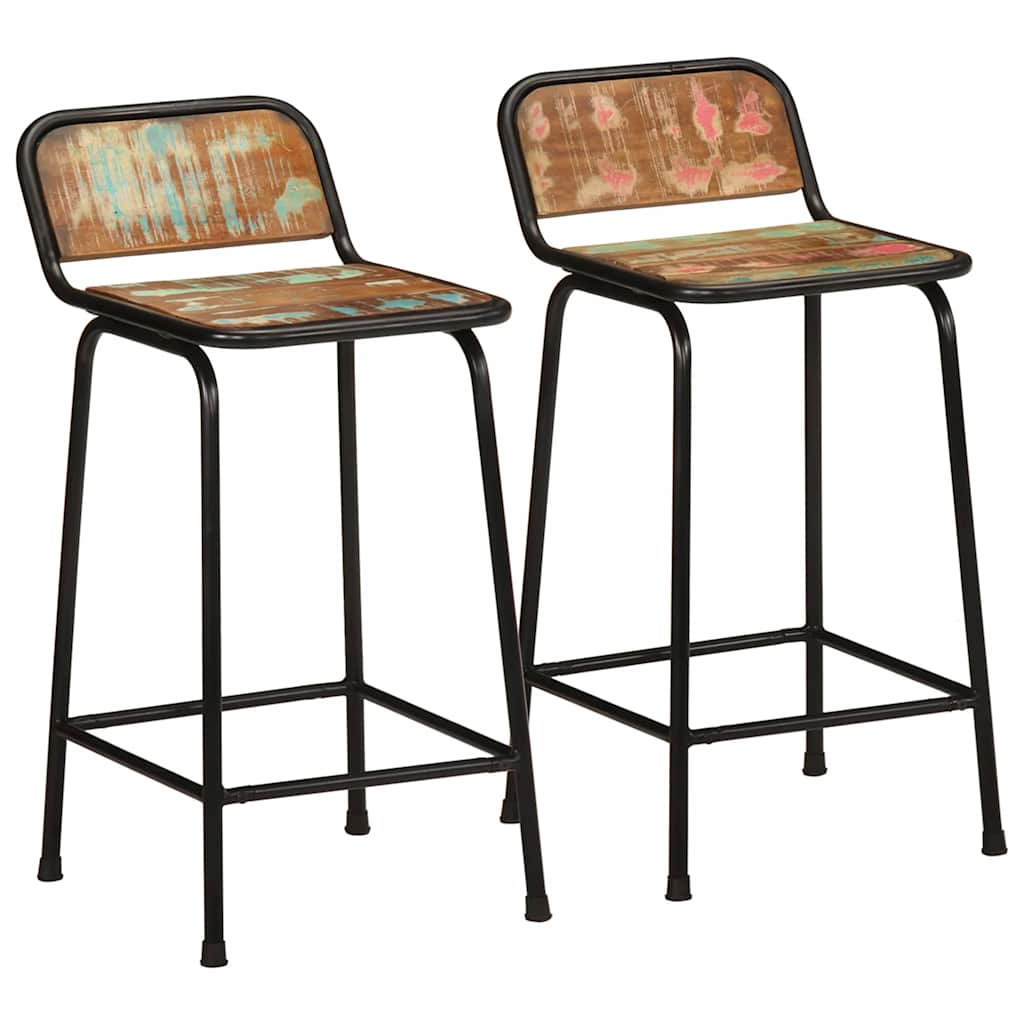 Bar stools, 2 pcs, 46x35.5x80 cm, reclaimed wood