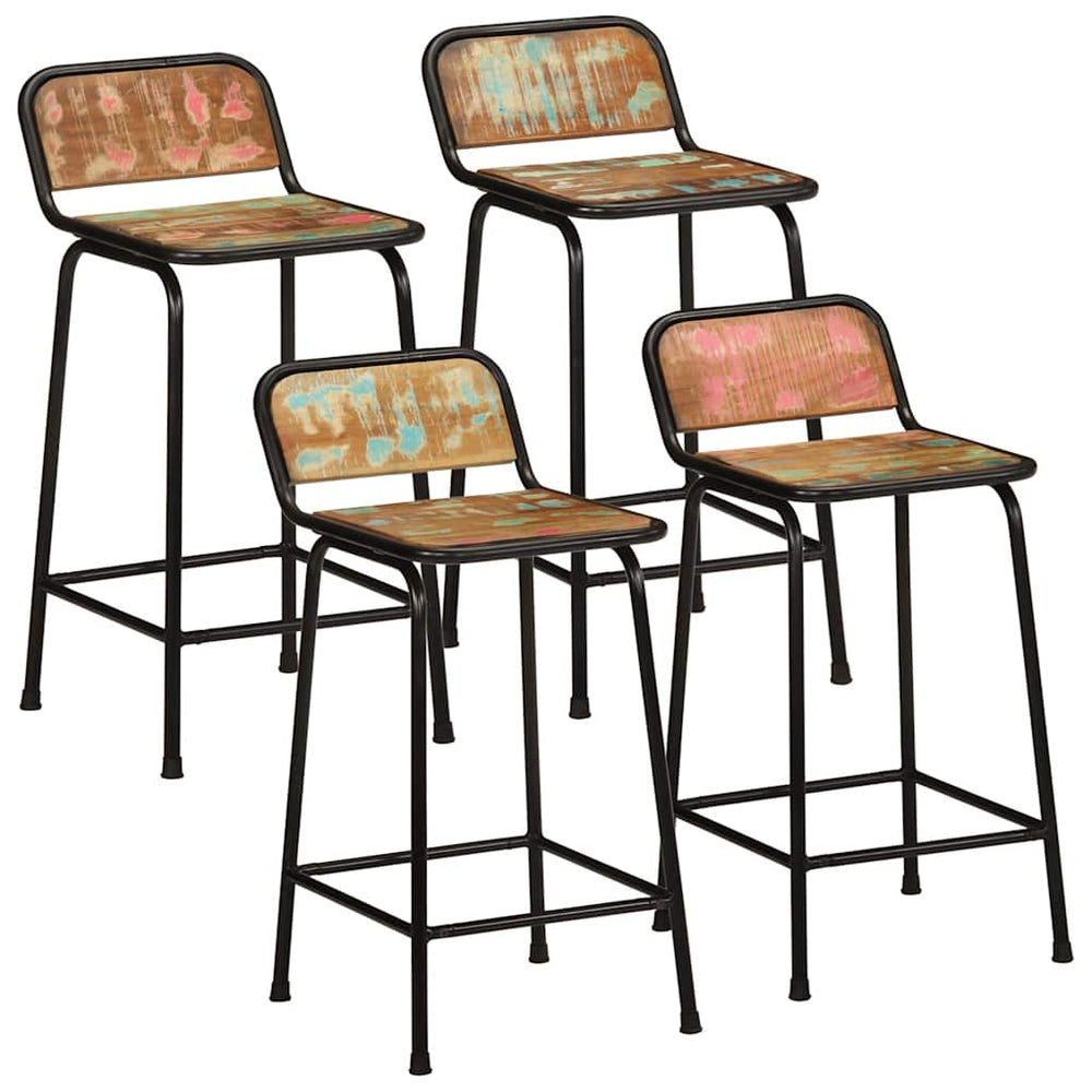 Bar stools, 4 pcs, 46x35.5x80 cm, reclaimed wood