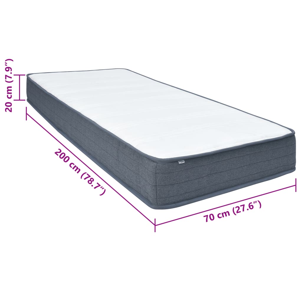 Box Spring Čiužinys, 200x70x20cm, vidutinio minkštumo, audinys