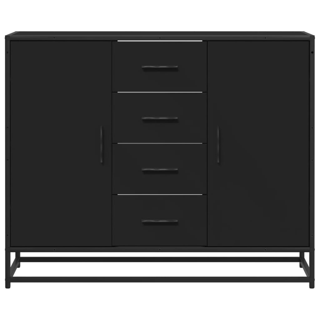 Sānu skapītis, melns, 92x35x76cm, apstrādāta koksne