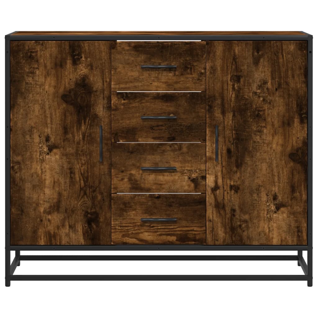 Šoninė spintelė, dūminio ąžuolo, 92x35x76cm, apdirbta mediena