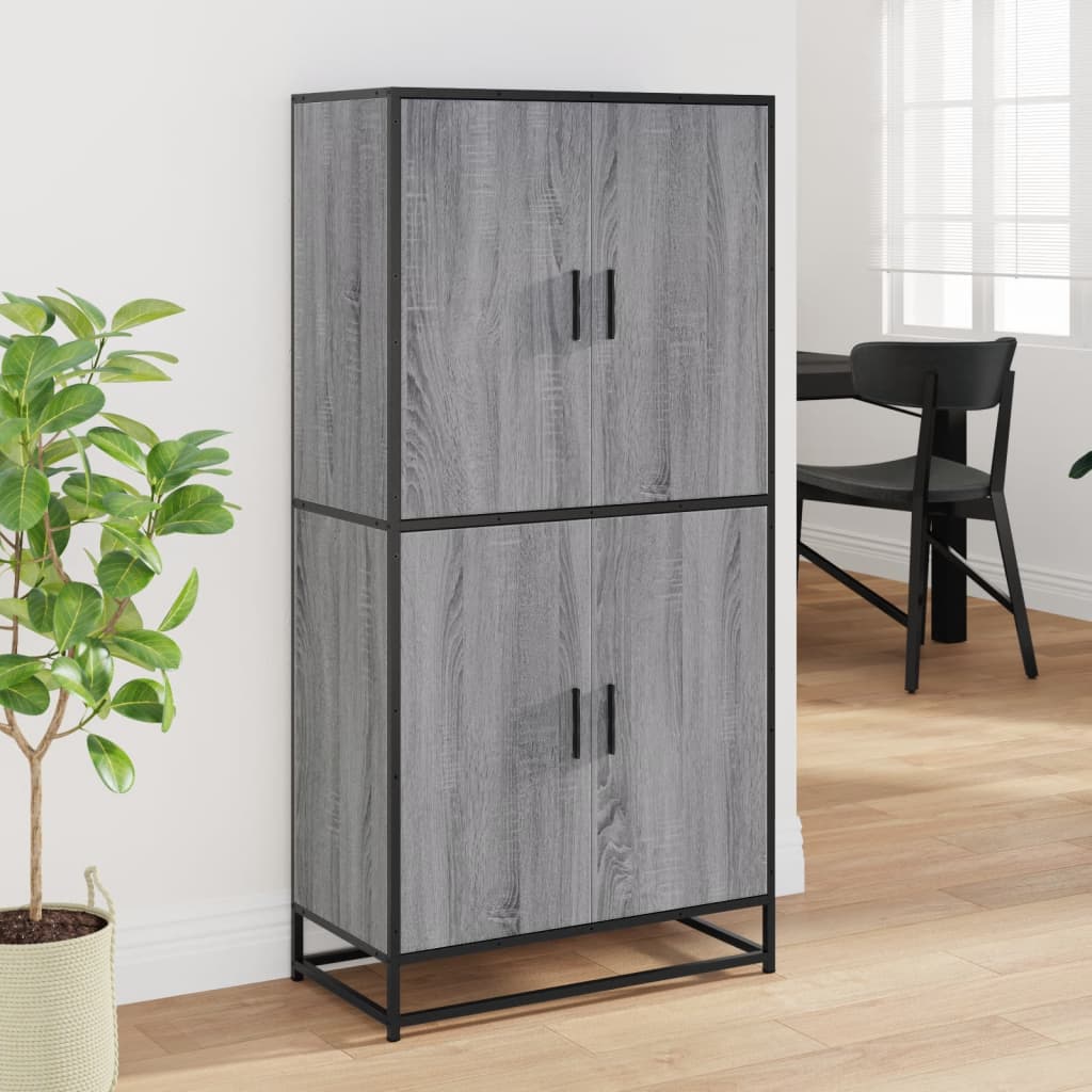 Kumode, pelēka ozolkoka krāsa, 68x35x139cm, apstrādāta koksne