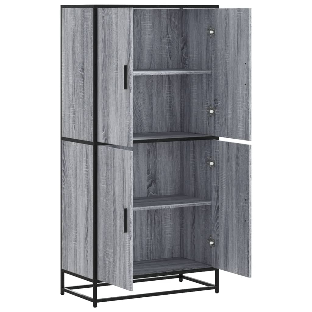 Kumode, pelēka ozolkoka krāsa, 68x35x139cm, apstrādāta koksne