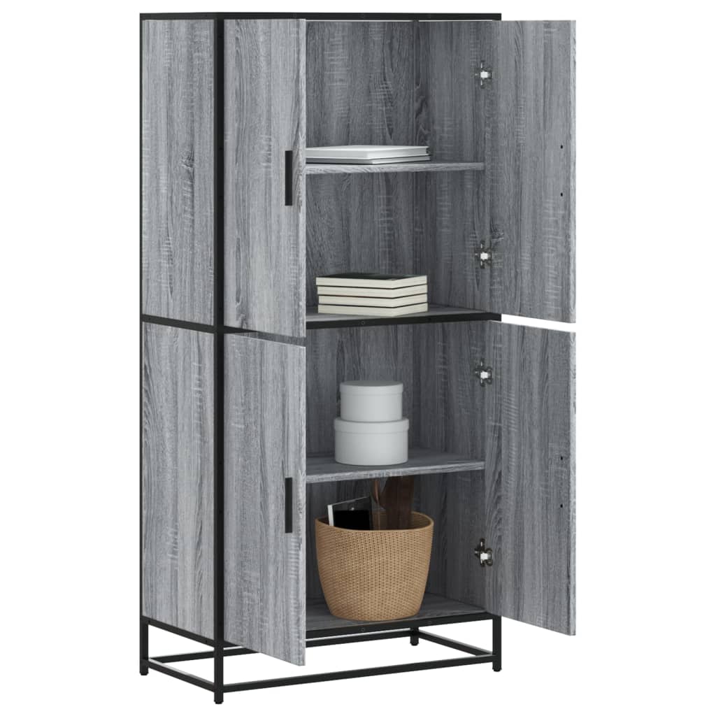 Kumode, pelēka ozolkoka krāsa, 68x35x139cm, apstrādāta koksne