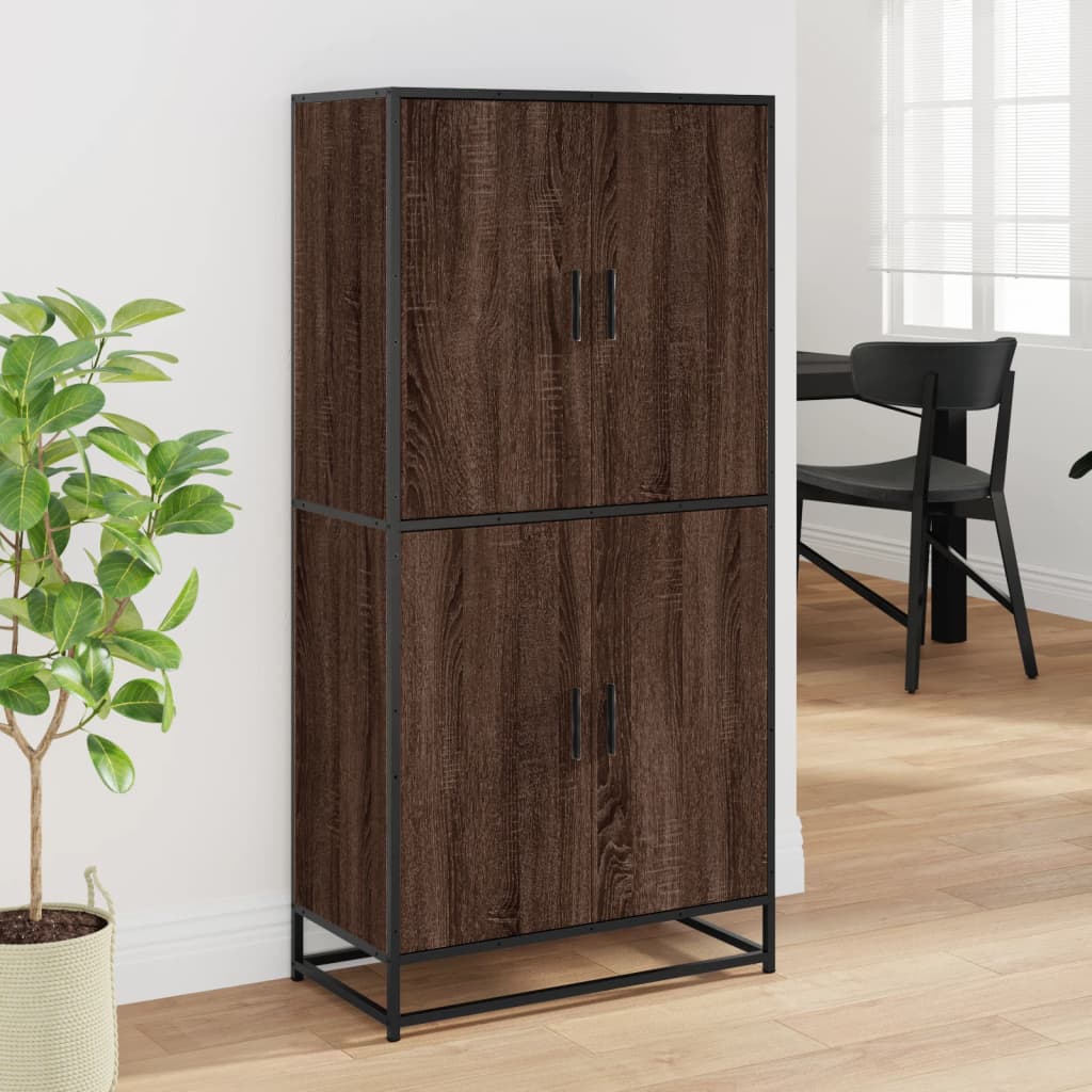 Chest of drawers, brown oak, 68x35x139cm, engineered wood