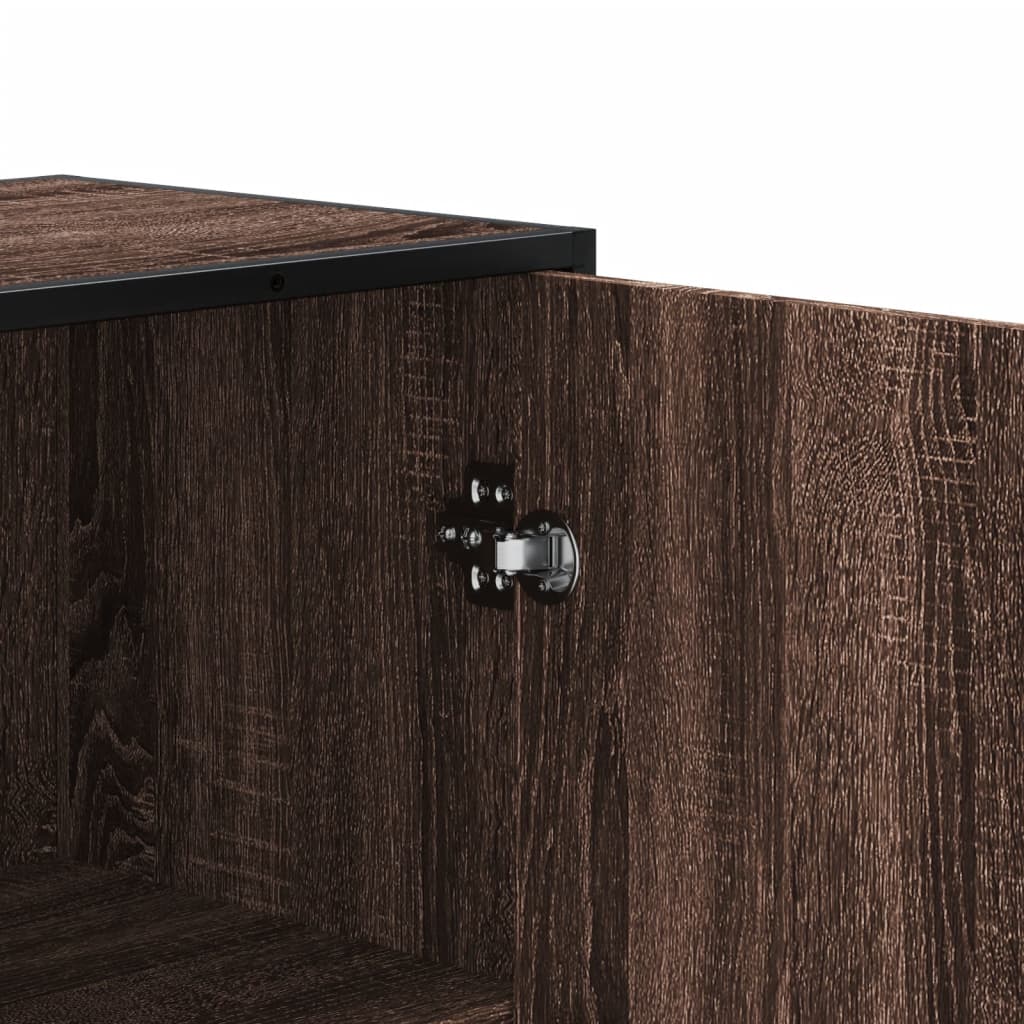 Chest of drawers, brown oak, 68x35x139cm, engineered wood