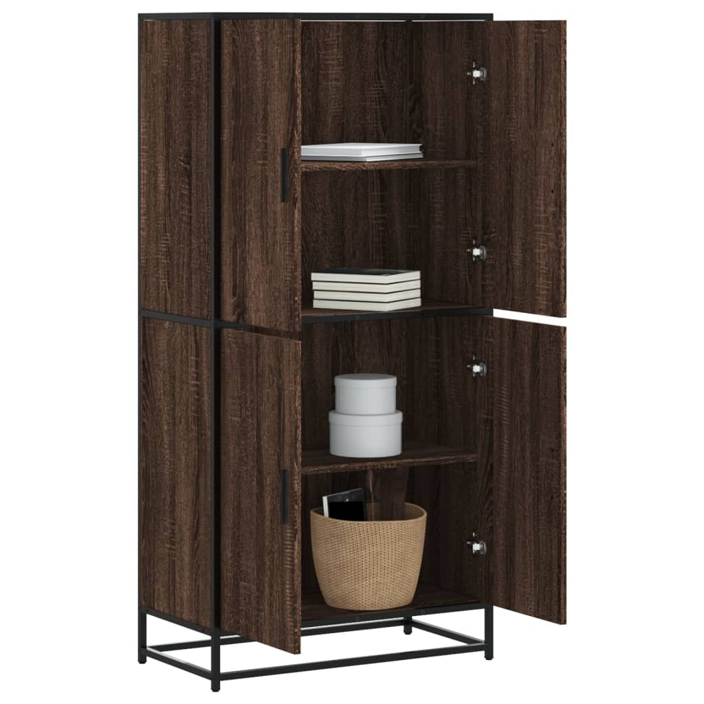 Chest of drawers, brown oak, 68x35x139cm, engineered wood
