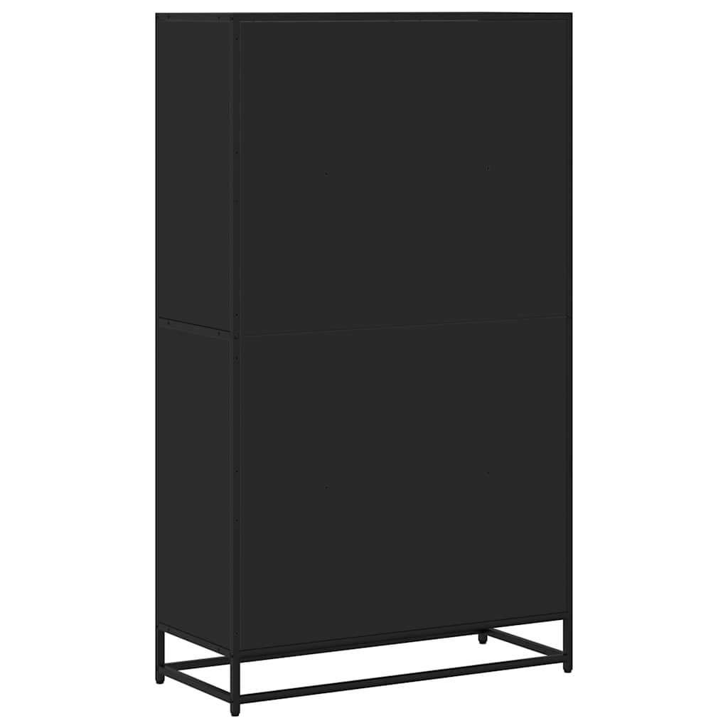 Bookcase, black, 80.5x35x139cm, engineered wood