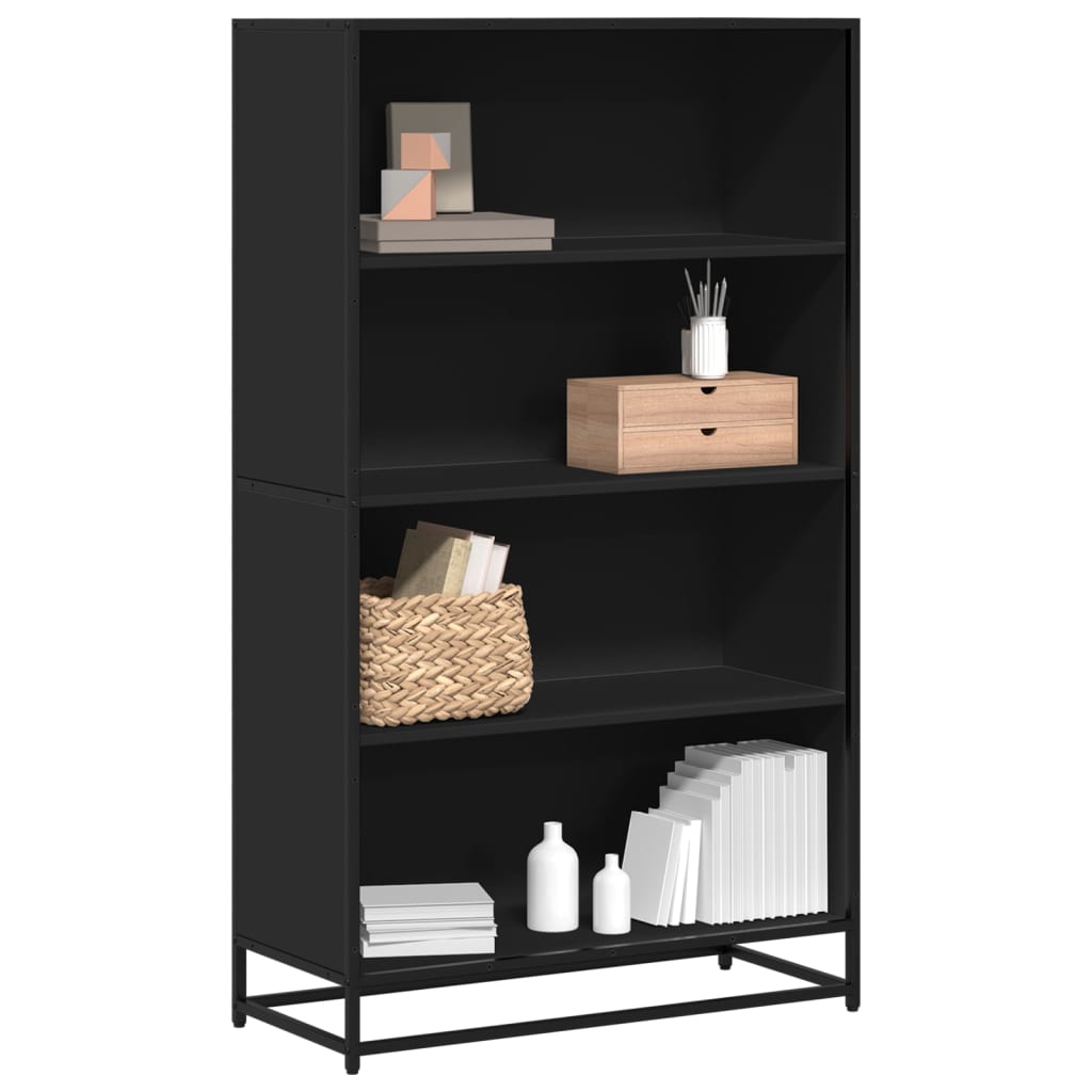 Bookcase, black, 80.5x35x139cm, engineered wood