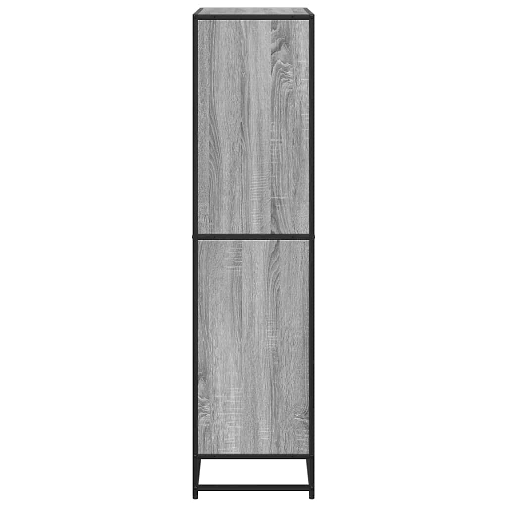 Grāmatu skapis, pelēks ozols, 80,5x35x139cm, inženierijas koksne