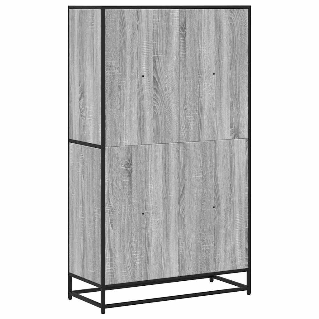 Grāmatu skapis, pelēks ozols, 80,5x35x139cm, inženierijas koksne