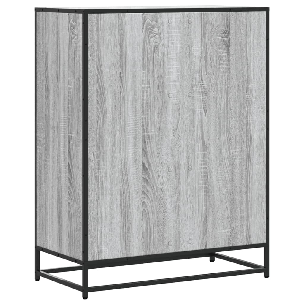 Spintelė batams, pilka ąžuolo, 75x38x97,5cm, mediena ir metalas
