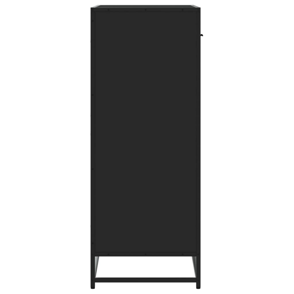 Spintelė batams, juoda, 75x38x97,5cm, mediena ir metalas