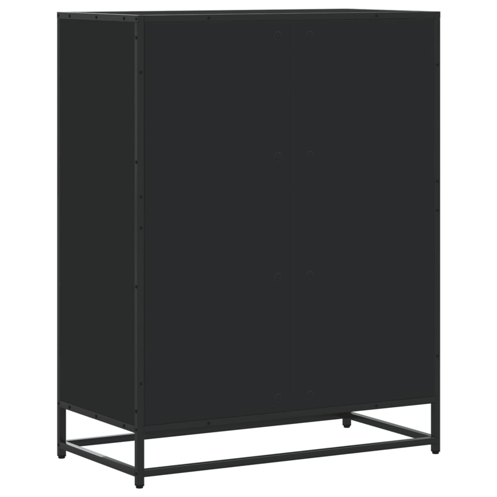 Spintelė batams, juoda, 75x38x97,5cm, mediena ir metalas