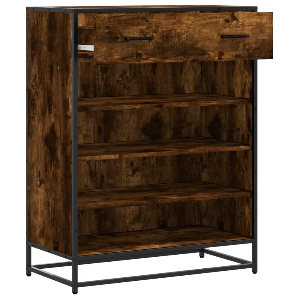 Spintelė batams, dūminio ąžuolo, 75x38x97,5cm, mediena/metalas