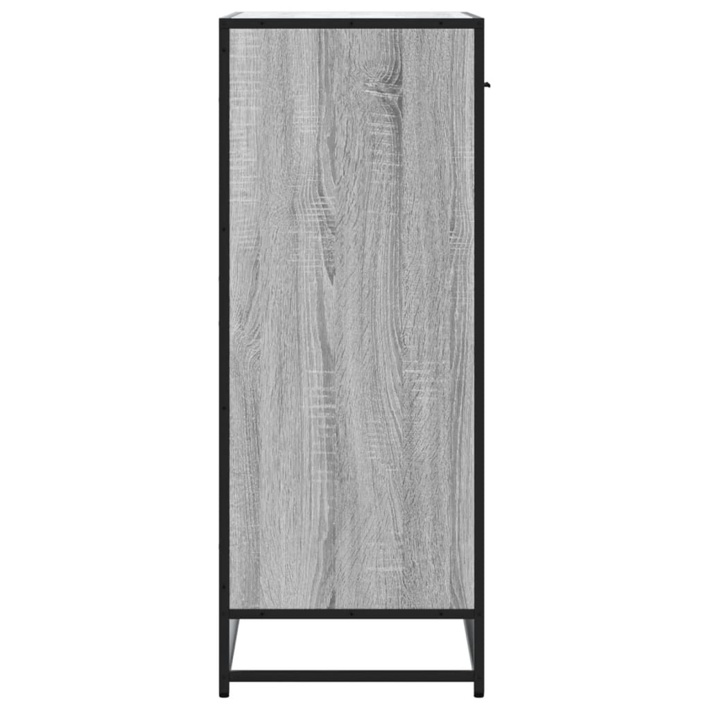 Spintelė batams, pilka ąžuolo, 75x38x97,5cm, mediena ir metalas