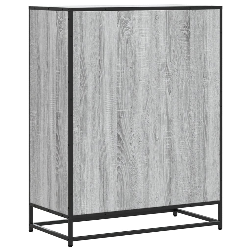 Spintelė batams, pilka ąžuolo, 75x38x97,5cm, mediena ir metalas