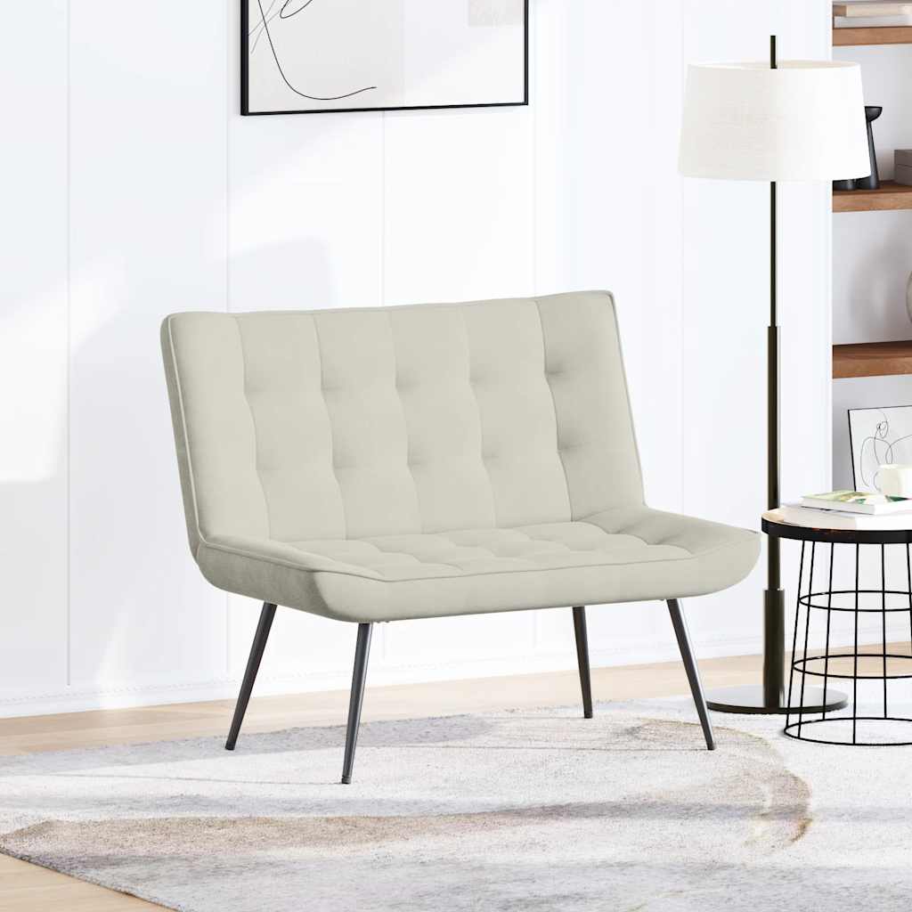 Bench, cream, 110x74x84cm, velvet