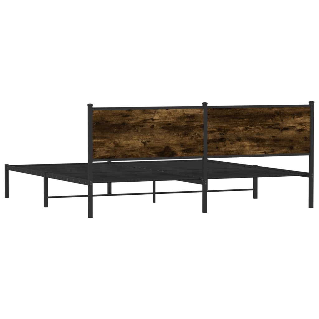 Lovos rėmas be čiužinio, dūminio ąžuolo, 200x200cm, metalas