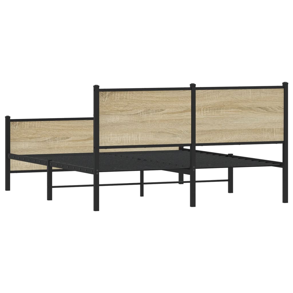 Lovos rėmas be čiužinio, sonoma ąžuolo, 140x190cm, metalas