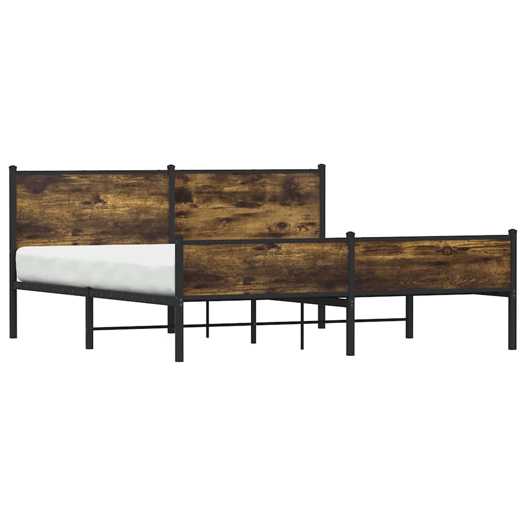 Lovos rėmas be čiužinio, dūminio ąžuolo, 160x200cm, metalas