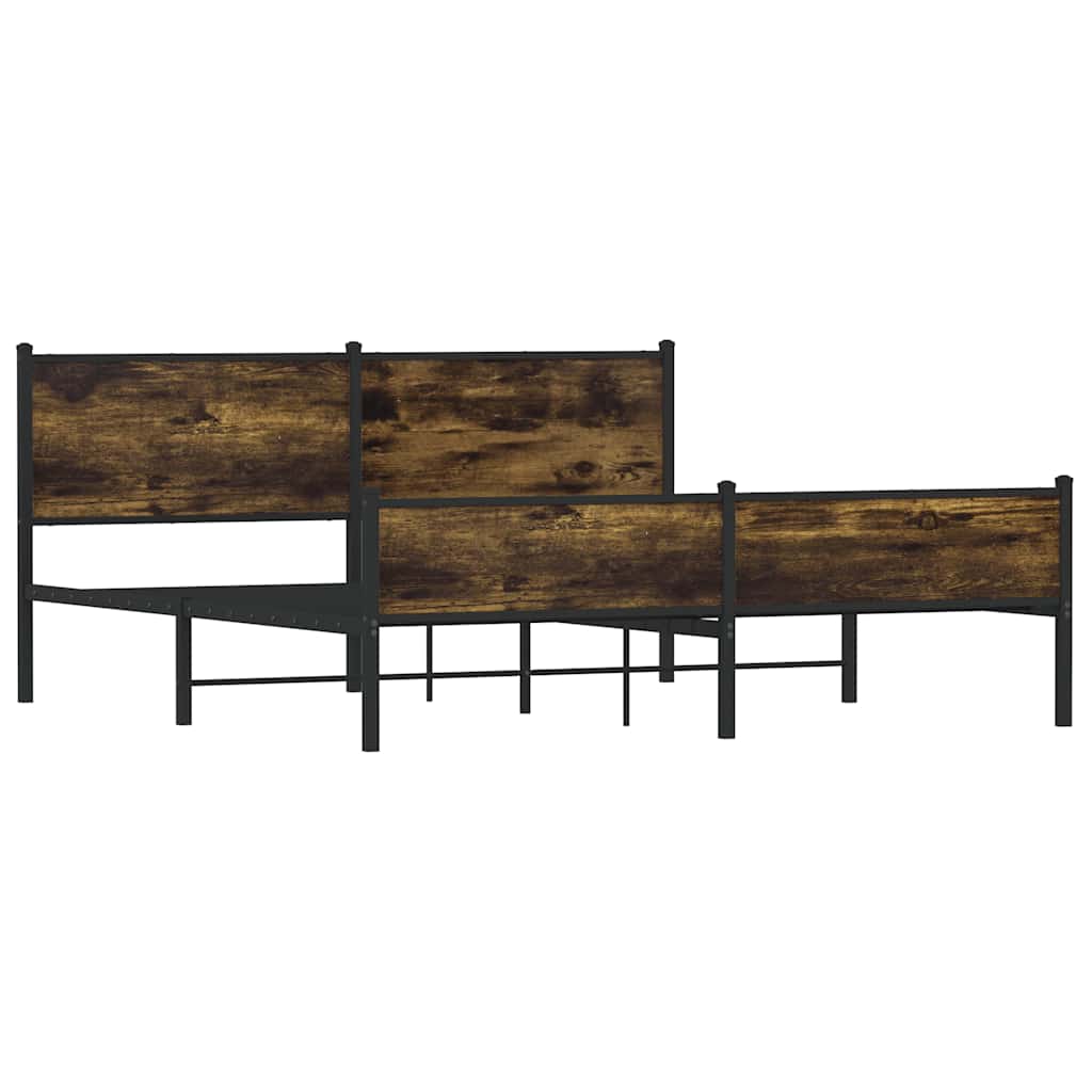 Lovos rėmas be čiužinio, dūminio ąžuolo, 160x200cm, metalas