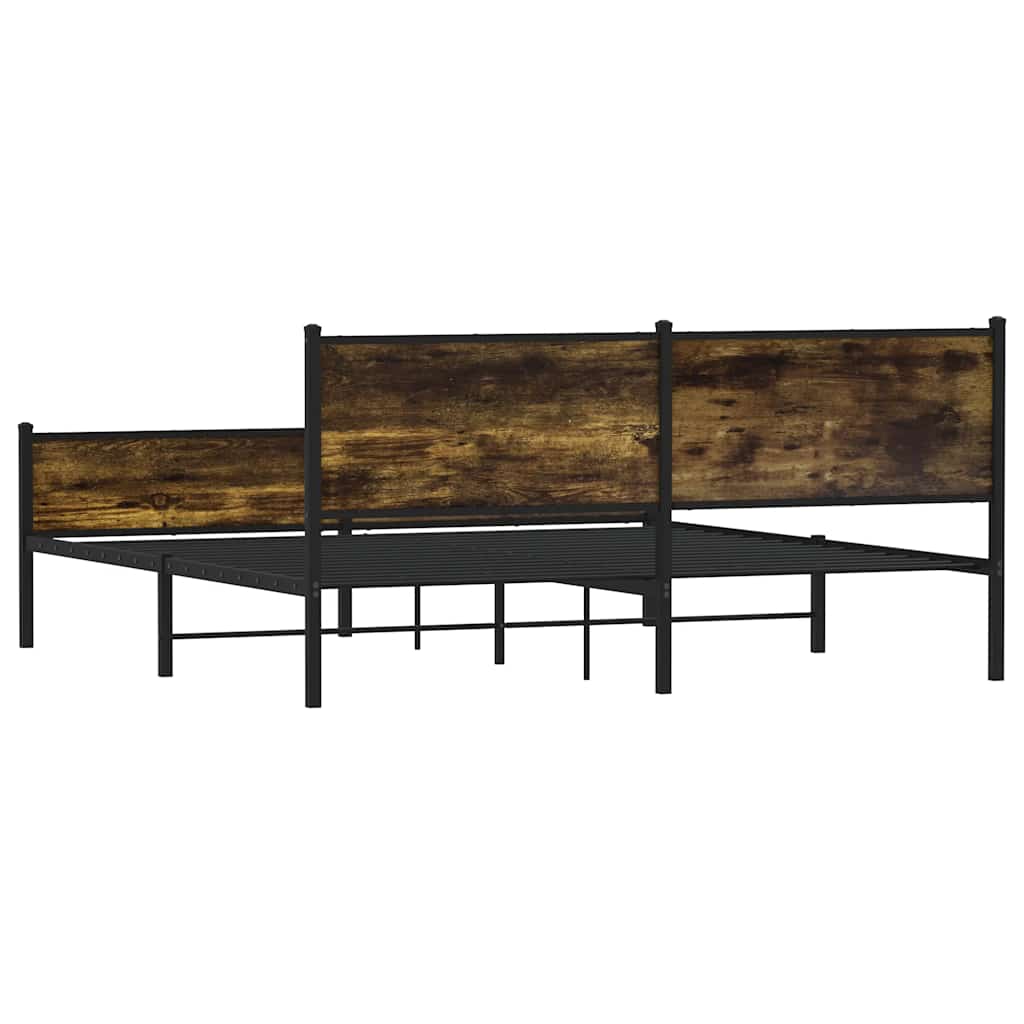 Lovos rėmas be čiužinio, dūminio ąžuolo, 160x200cm, metalas
