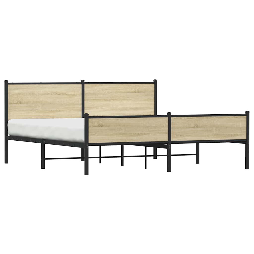 Lovos rėmas be čiužinio, sonoma ąžuolo, 180x200cm, metalas
