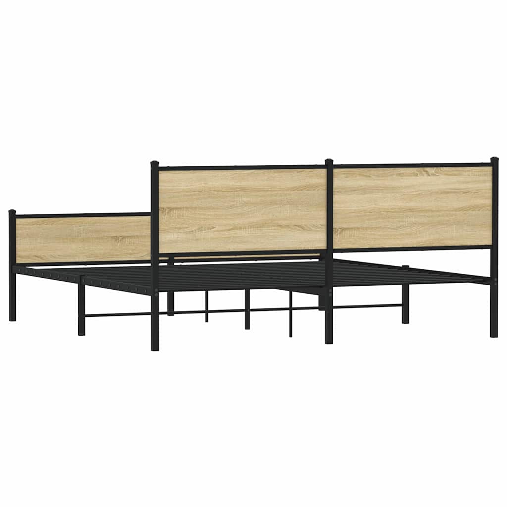 Lovos rėmas be čiužinio, sonoma ąžuolo, 180x200cm, metalas