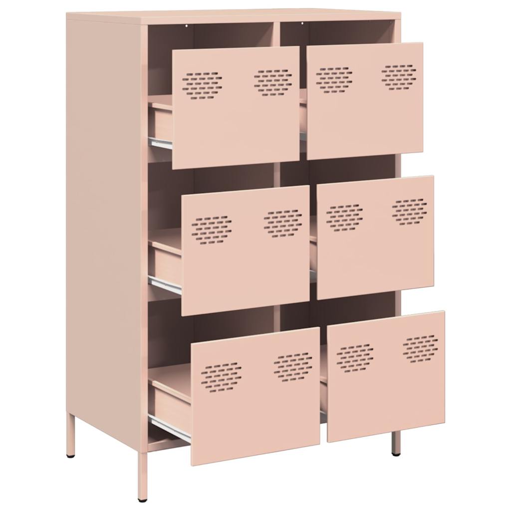 Chest of drawers, pink, 68x39x101.5cm, steel