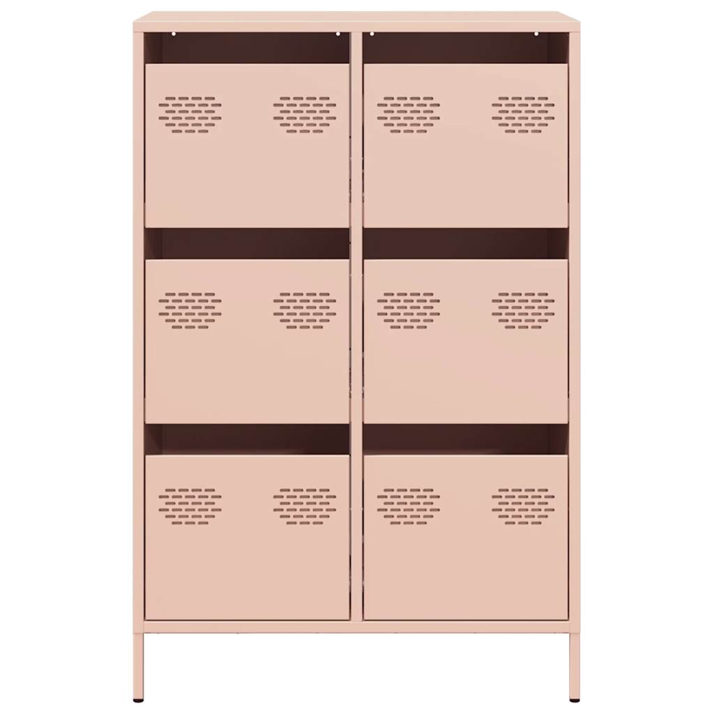 Chest of drawers, pink, 68x39x101.5cm, steel