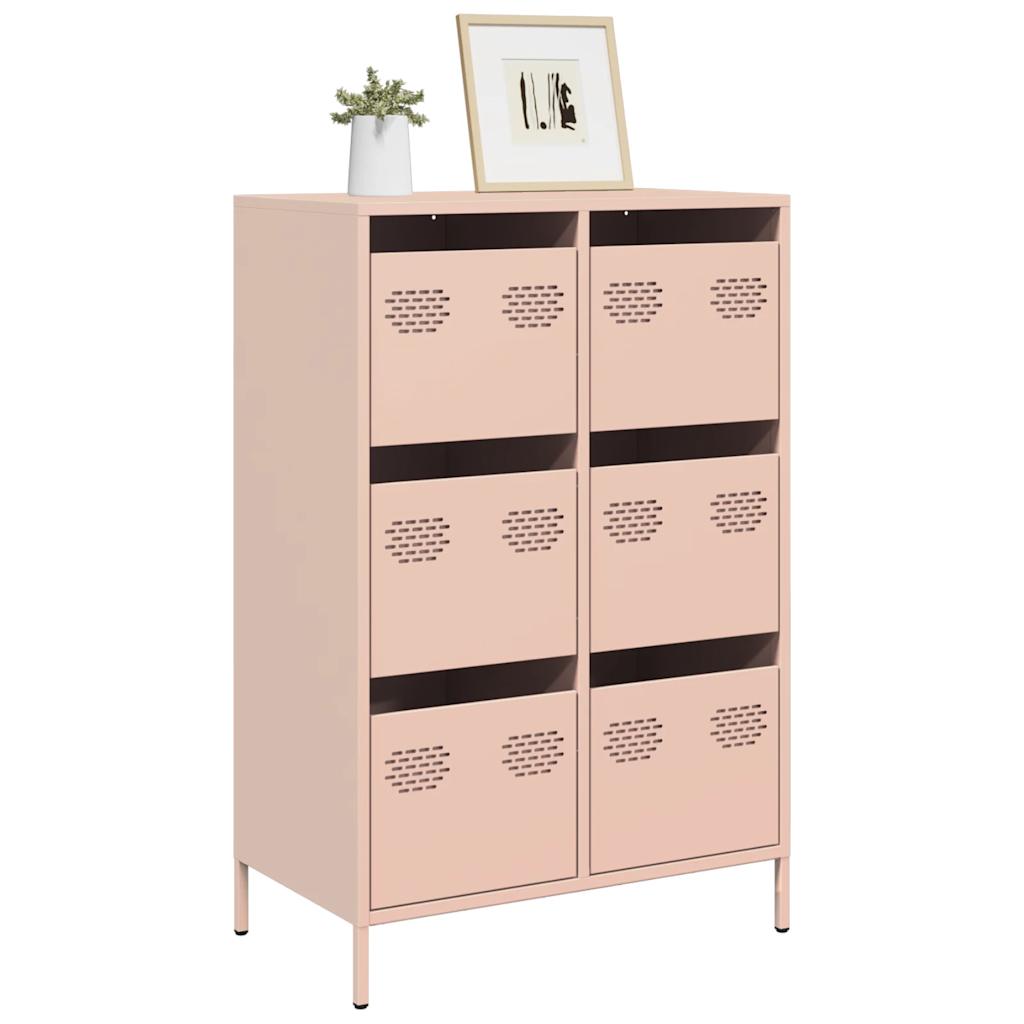 Chest of drawers, pink, 68x39x101.5cm, steel