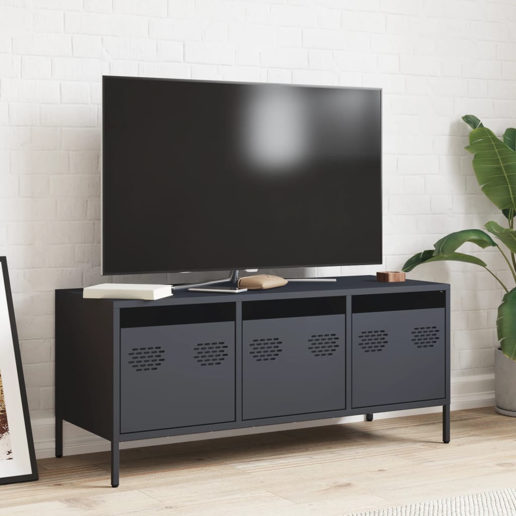 TV cabinet, anthracite, 101.5x39x43.5cm, steel