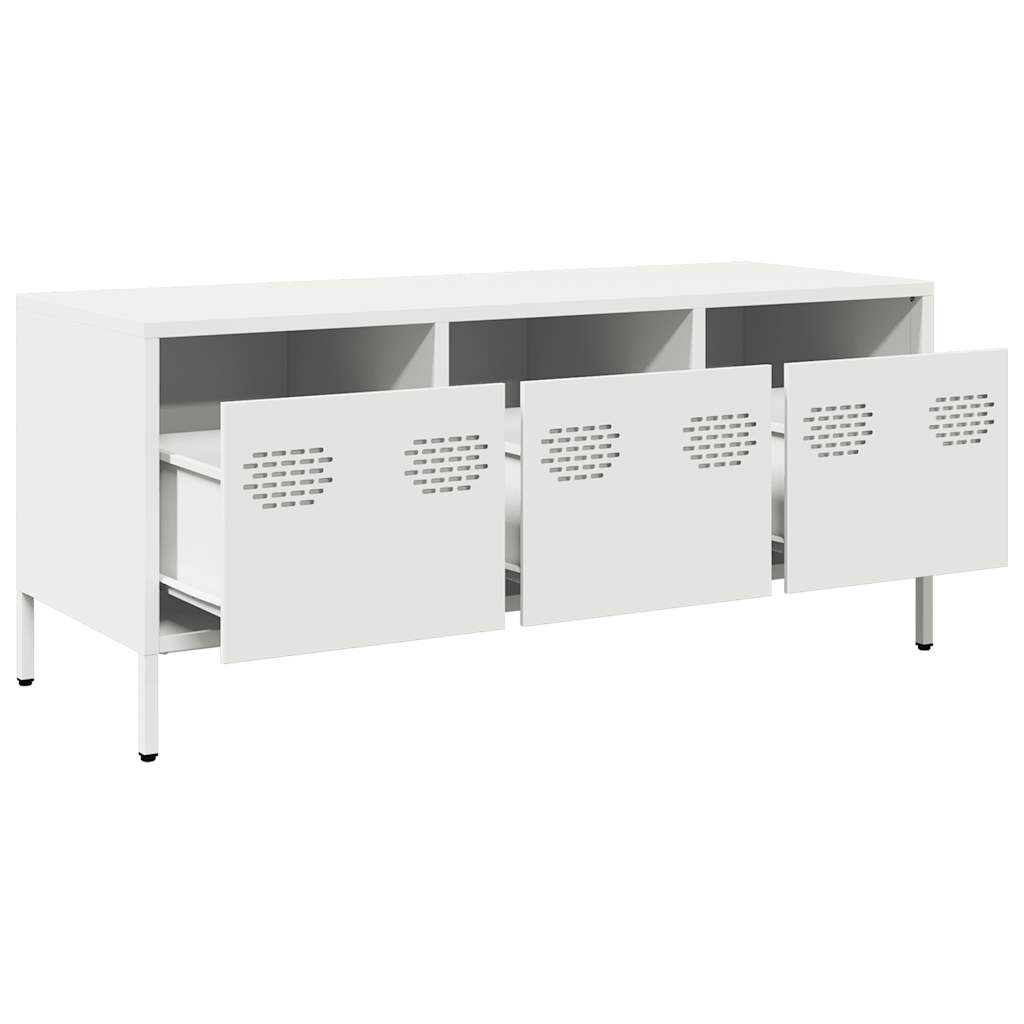 TV cabinet, white, 101.5x39x43.5cm, steel