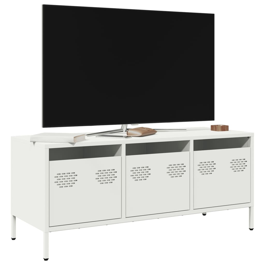 TV cabinet, white, 101.5x39x43.5cm, steel