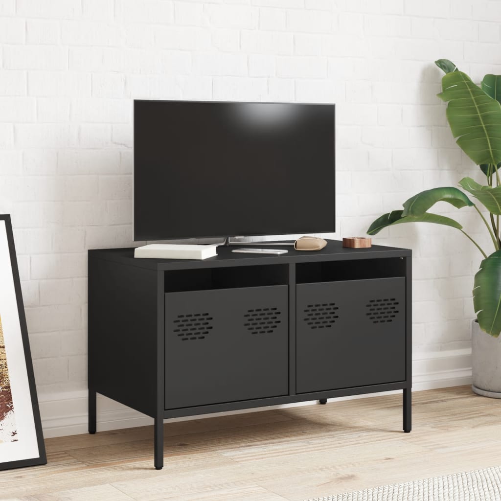 TV cabinet, black, 68x39x43.5cm, steel
