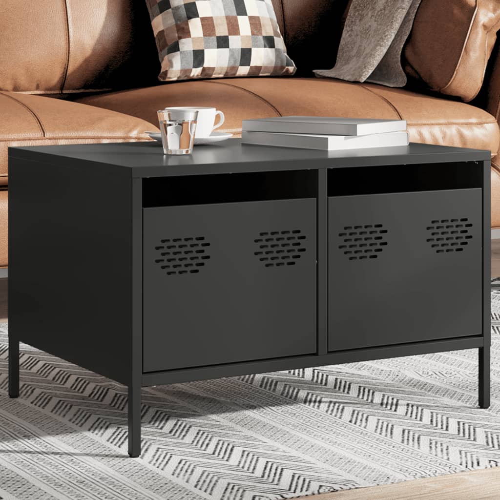 TV unit, black, 68x50x43.5cm, steel