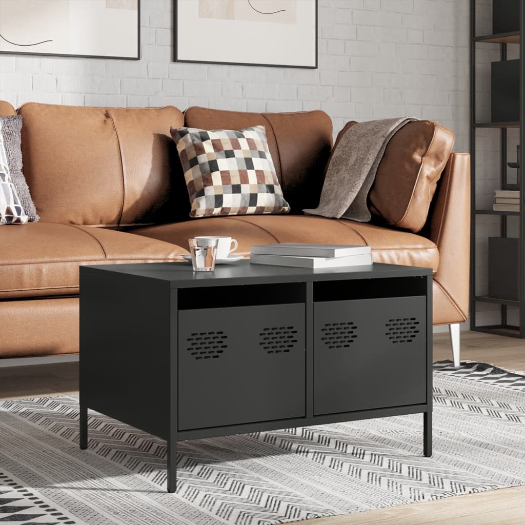 TV unit, black, 68x50x43.5cm, steel