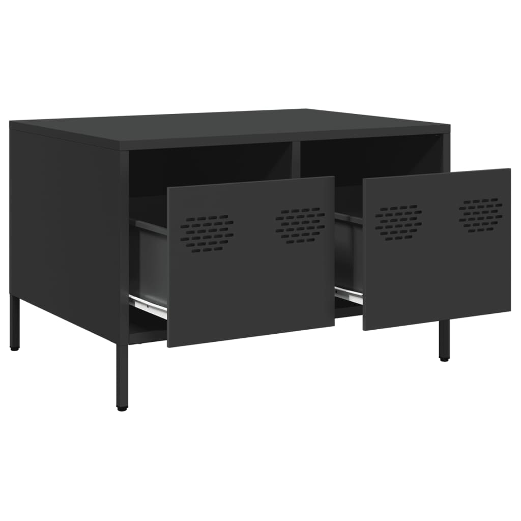 TV unit, black, 68x50x43.5cm, steel