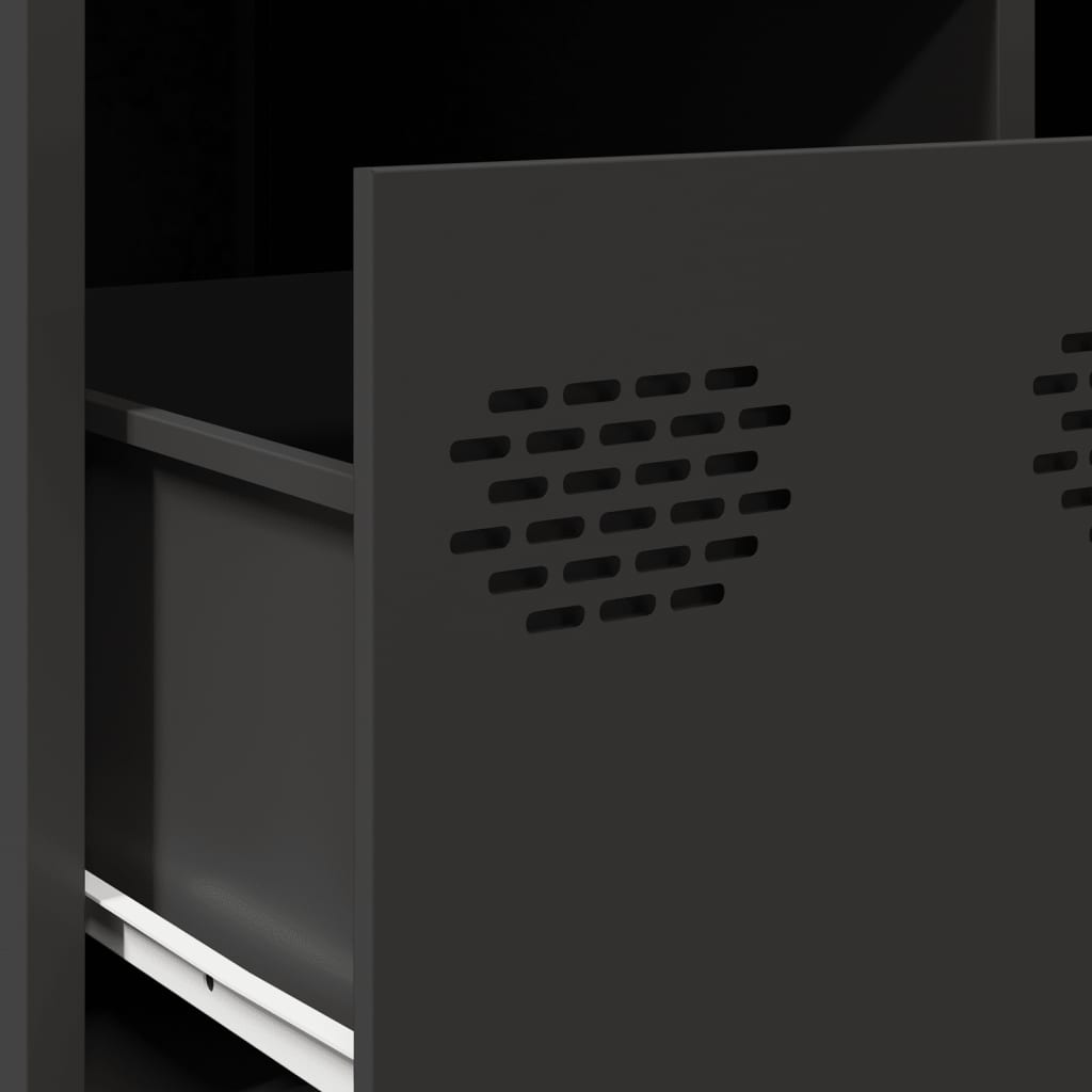 TV unit, black, 68x50x43.5cm, steel